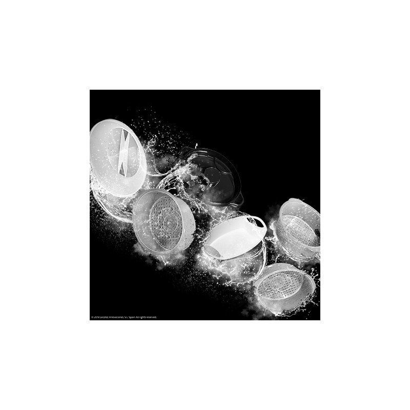 Cecotec Vapovita 3000 Inox robot de cuisine 800 W 1 L Noir, Acier inoxydable, Transparent