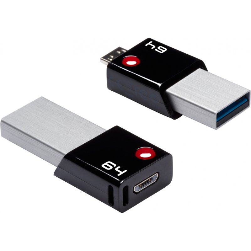 Clé USB 3.0 Emtec compatible T200 Mobile & Go - 64Go (Noir)