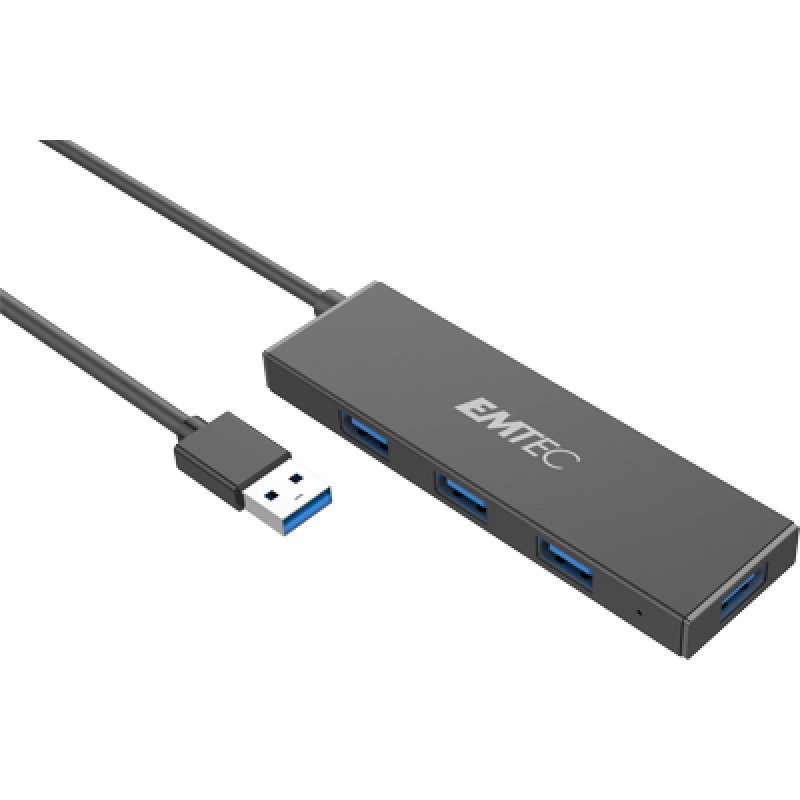 Hub USB 3.1 Emtec compatible 4 ports Ultra Slim (Noir)