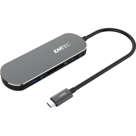 Emtec T650C Type-C HUB USB 3.2 Gen 1 (3.1 Gen 1) Type-A Noir