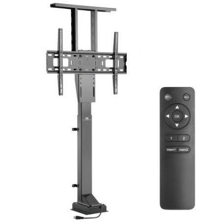 Support sur pied pour écran Maclean MC-866 de 37" à 65" 50kg max avec télécommande (Noir)