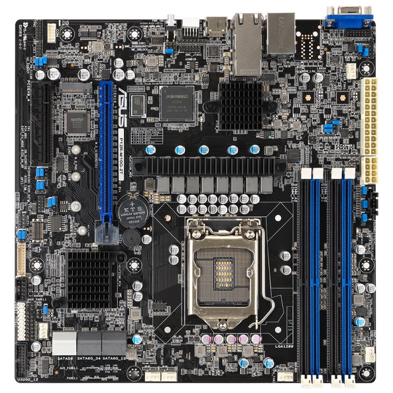 ASUS compatible P12R-M/10G-2T - Motherboard - micro ATX - LGA1200-Sockel - C252