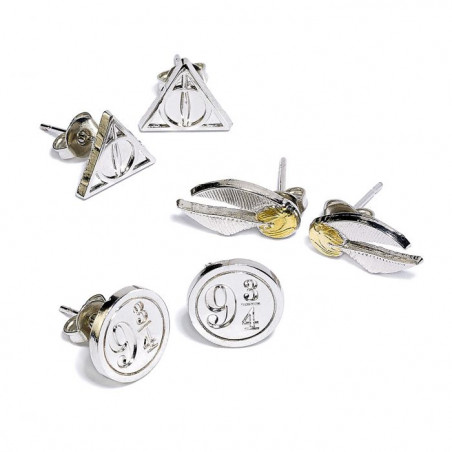 HARRY POTTER - Snitch / Deathly Hallows / 9 3/4 - Set de studs