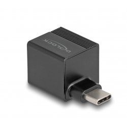 USB 3.2 Gen 1 Adapter mini, USB-C Stecker  RJ-45 Buchse (schwarz, 90° abgewinkelt, Gigabit LAN 10/100/1.000 Mbit/s)