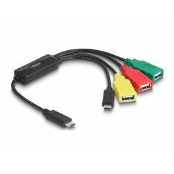 DeLOCK 64203 changeur de genre de câble USB Type-C 3 x USB-A female + 1 x USB-C Multicolore