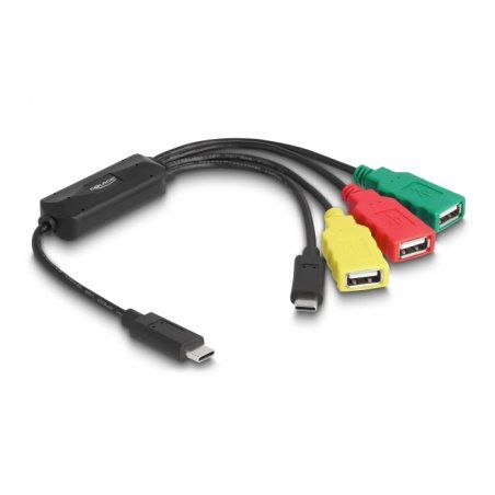 DeLOCK 64203 cable gender changer USB Type-C 3 x USB-A female + 1 x USB-C Multicolour