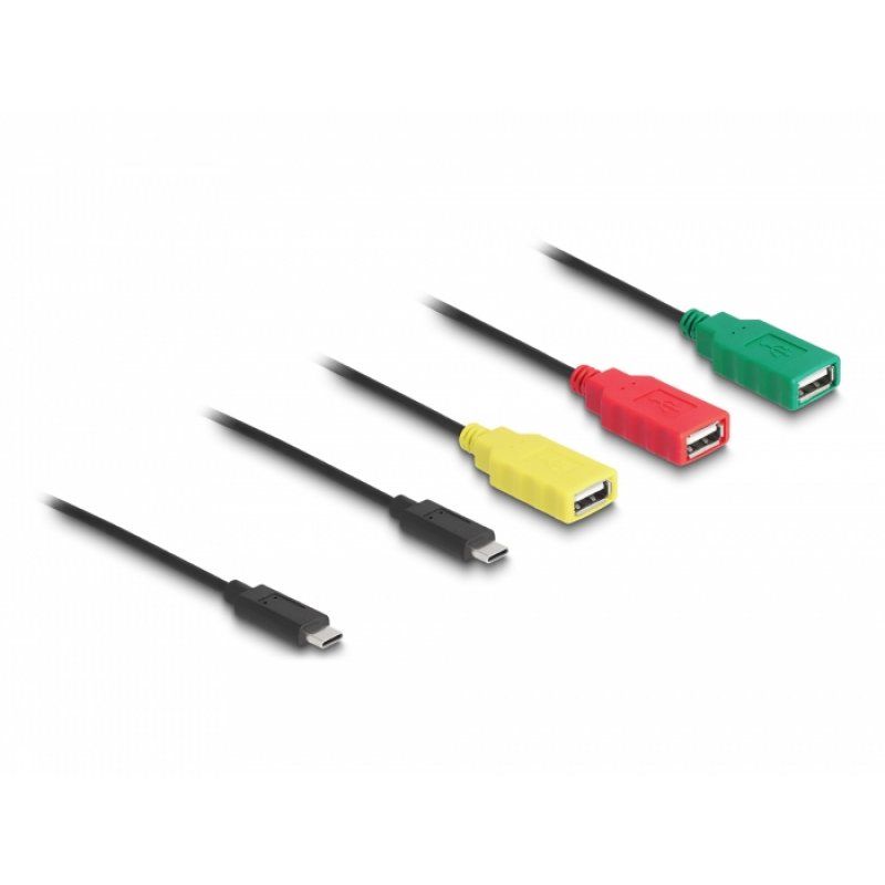 DeLOCK 64203 cable gender changer USB Type-C 3 x USB-A female + 1 x USB-C Multicolour
