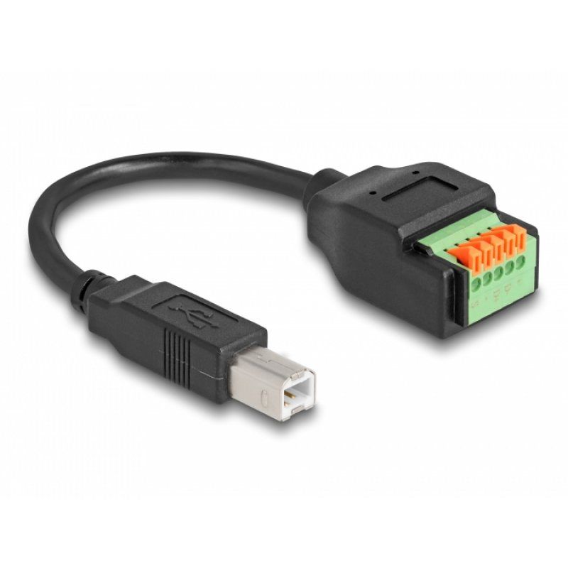 DeLOCK 66249 changeur de genre de câble USB 2.0 Type-B 5 pin terminal block Noir, Vert