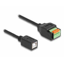DeLOCK 66250 changeur de genre de câble USB 2.0 Type-B 5 pin terminal block Noir