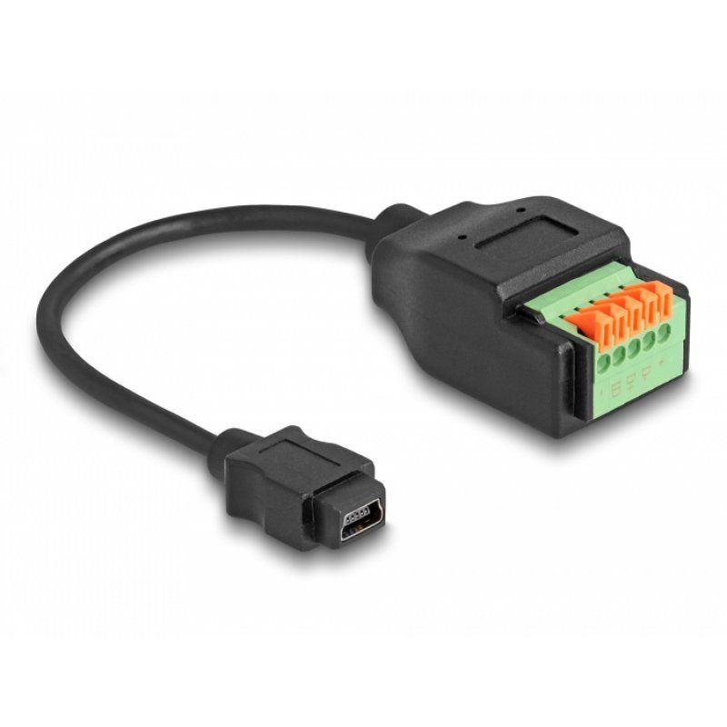 DeLOCK 66252 changeur de genre de câble USB 2.0 Type Mini-B Bloc de raccordement Noir, Vert