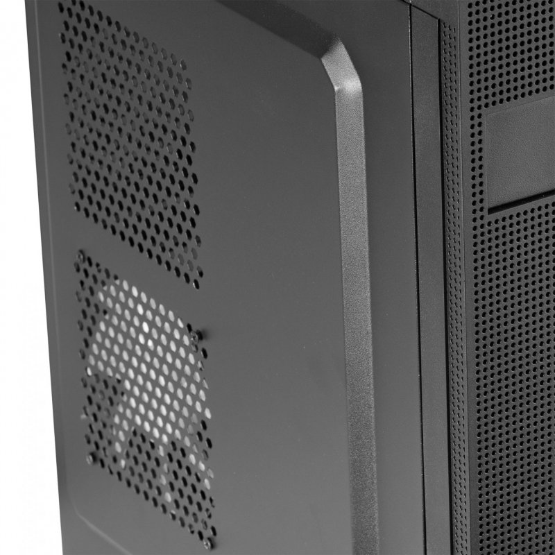 Tacens 2FERROX, ATX Semi-Tower PC Case, 12cm Side Fan, Front Grille, Steel, Black