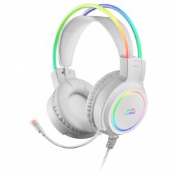 Mars Gaming MHRGBW Chroma RGB Flow Headset Microphone Spatial Sound White