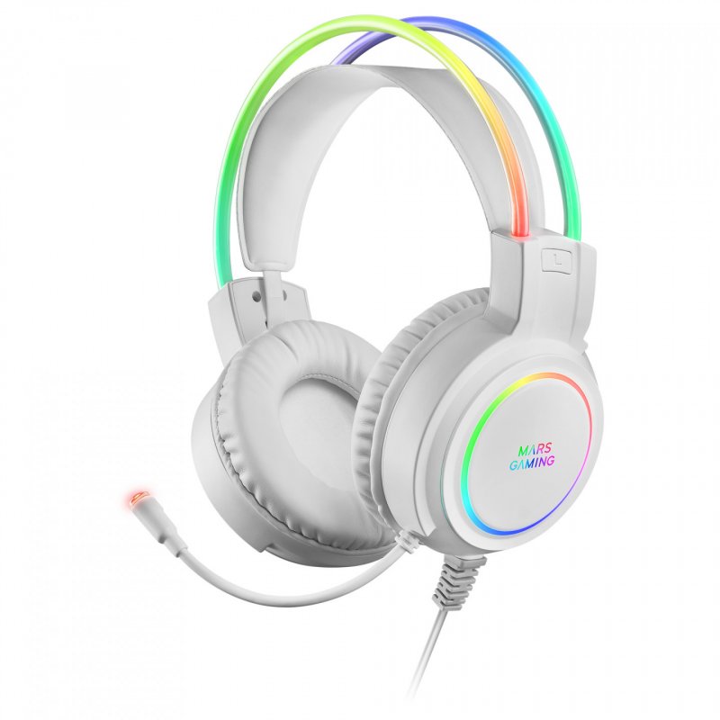 Casque Micro Gamer Mars Gaming compatible MHRGB RGB (Blanc)