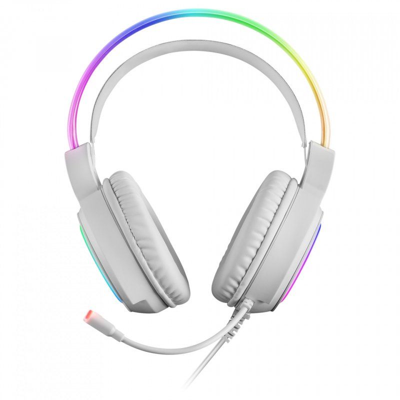 Mars Gaming MHRGBW écouteur/casque Avec fil Arceau Jouer USB Type-A Blanc