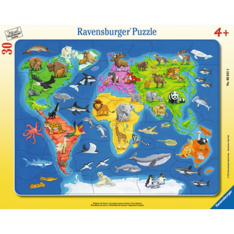 Ravensburger Puzzle cadre 30-48 p - Les animaux dans le monde