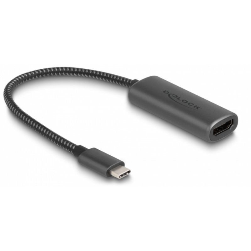 USB Adapter, USB-C Stecker  HDMI Buchse (DP Alt Mode) (grau, 20cm, 8K + HDR)