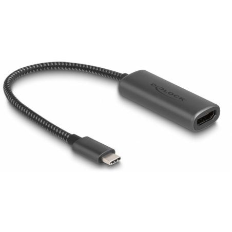 USB Adapter, USB-C Stecker  HDMI Buchse (DP Alt Mode) (grau, 20cm, 8K + HDR)