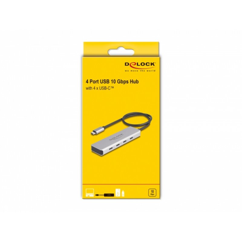 DeLOCK 64231 interface hub USB Type-C 10000 Mbit/s Grey