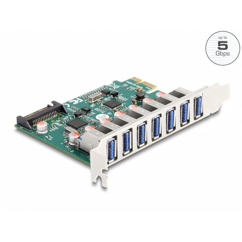 PCI Express x1 Karte zu 7 x extern USB 5 Gbps Typ-A Buchse