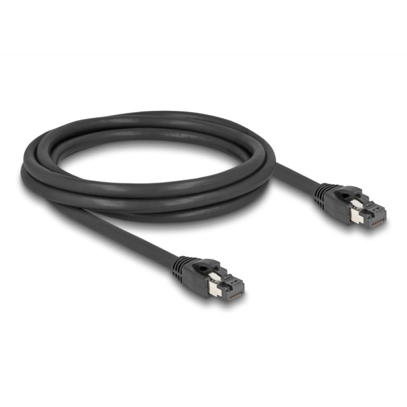 Netzwerkkabel RJ-45 Cat.8.1 S/FTP, bis 40 Gbps (schwarz, 2 Meter)