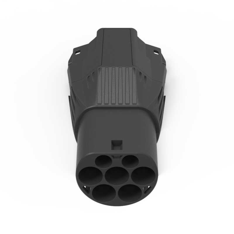 Steckeraufsatz für Ladesäulen Typ 2, max. 32A, 22kW (schwarz/rot, für NRGkick Ladeeinheit)