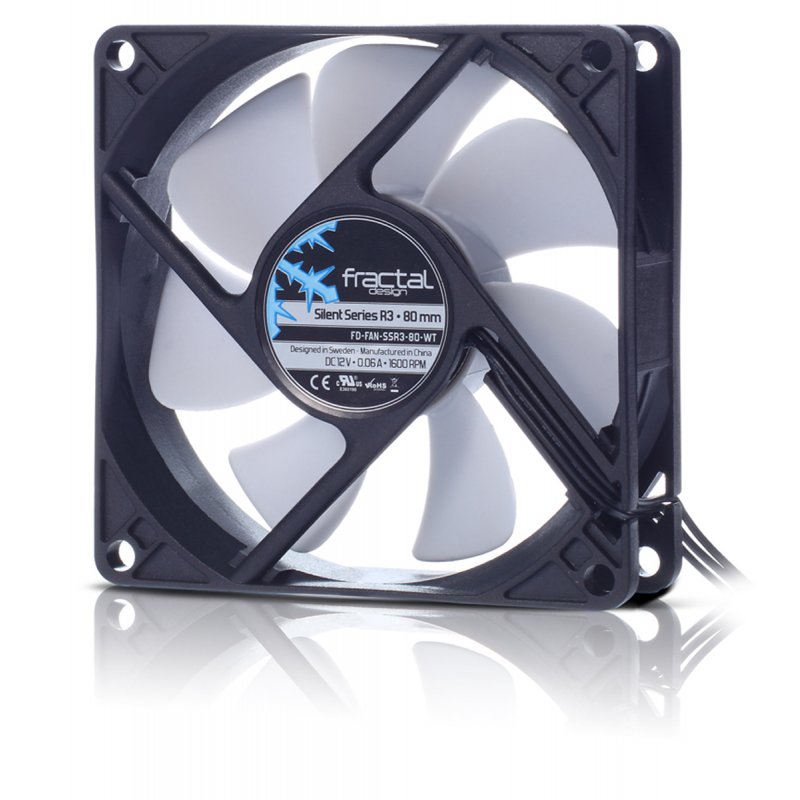 Fractal Design Silent Series R3 80 mm Boitier PC Ventilateur 8 cm Noir, Blanc