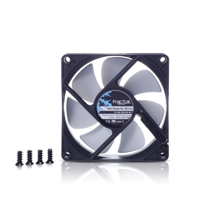 Fractal Design Silent Series R3 80 mm Boitier PC Ventilateur 8 cm Noir, Blanc