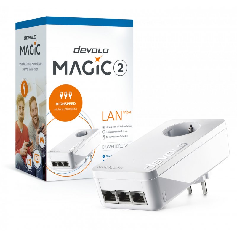 Devolo Magic 2 LAN triple 2400 Mbit/s Ethernet LAN White 1 pc(s)