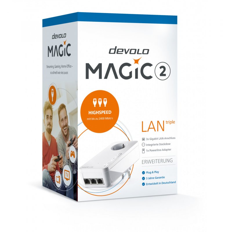Devolo Magic 2 LAN triple 2400 Mbit/s Ethernet LAN White 1 pc(s)
