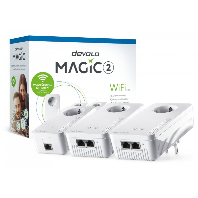 Devolo MAGIC 2 WiFi next Multiroom Kit 2400 Mbit/s Ethernet LAN Wi-Fi White 3 pc(s)