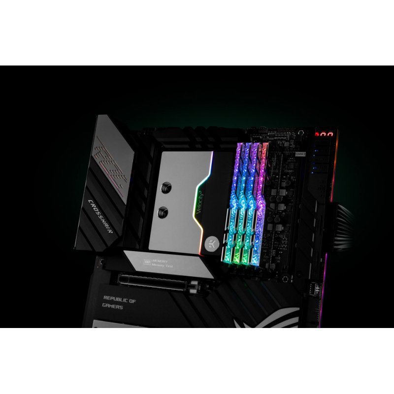 EK Water Blocks compatible EK-Quantum Velocity² D-RGB - AM4 Nickel + Satin Titanium