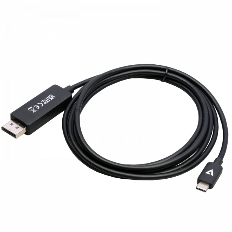 V7 V7USBCDP14-2M video cable adapter DisplayPort USB Type-C Black