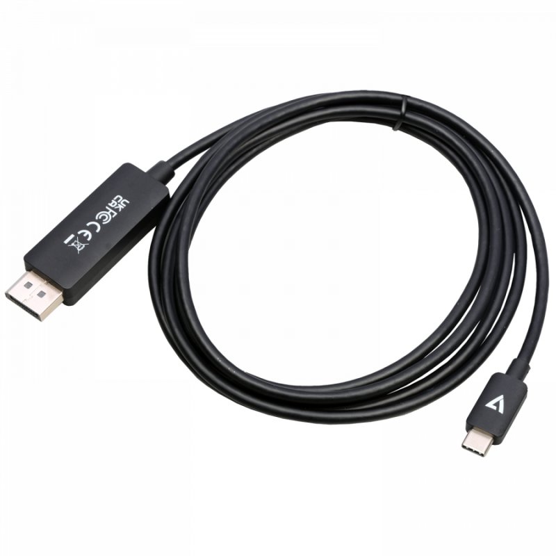 V7 V7USBCDP14-2M video cable adapter DisplayPort USB Type-C Black
