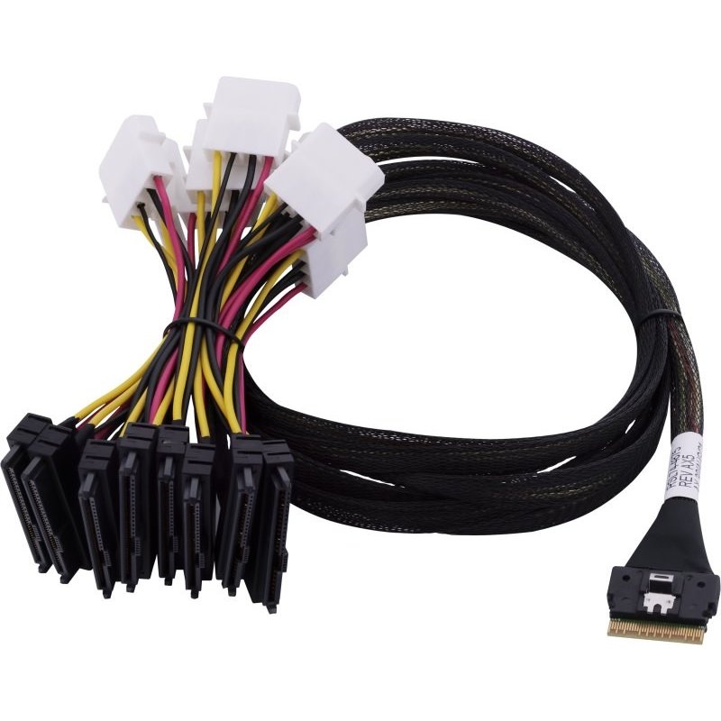 Microchip Technology 2305700-R câble Serial Attached SCSI (SAS) 0,8 m Noir, Multicolore