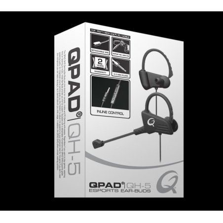QPAD QH5 headphones/headset Wired Ear-hook, In-ear Gaming Black