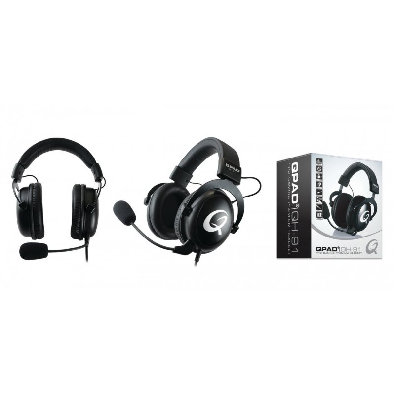 QPAD - QH-91 High End Stereo Gaming Headset, Closed Ear, Noise Cancelling detachable Microphone