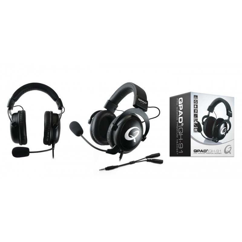 QPAD - QH-92 High End Stereo Gaming Headset, Closed Ear, Noise Cancelling detachable Microphone, Multiplatform