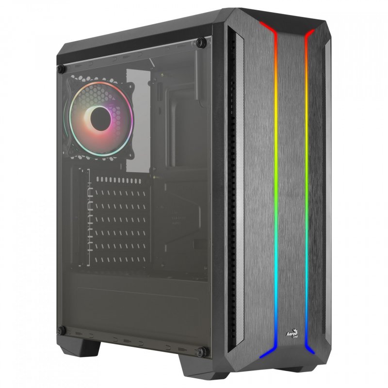 Boitier Moyen Tour ATX AeroCool compatible Skyline v2 RGB avec panneau vitré (Noir)