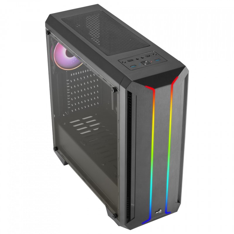 Boitier Moyen Tour ATX AeroCool compatible Skyline v2 RGB avec panneau vitré (Noir)