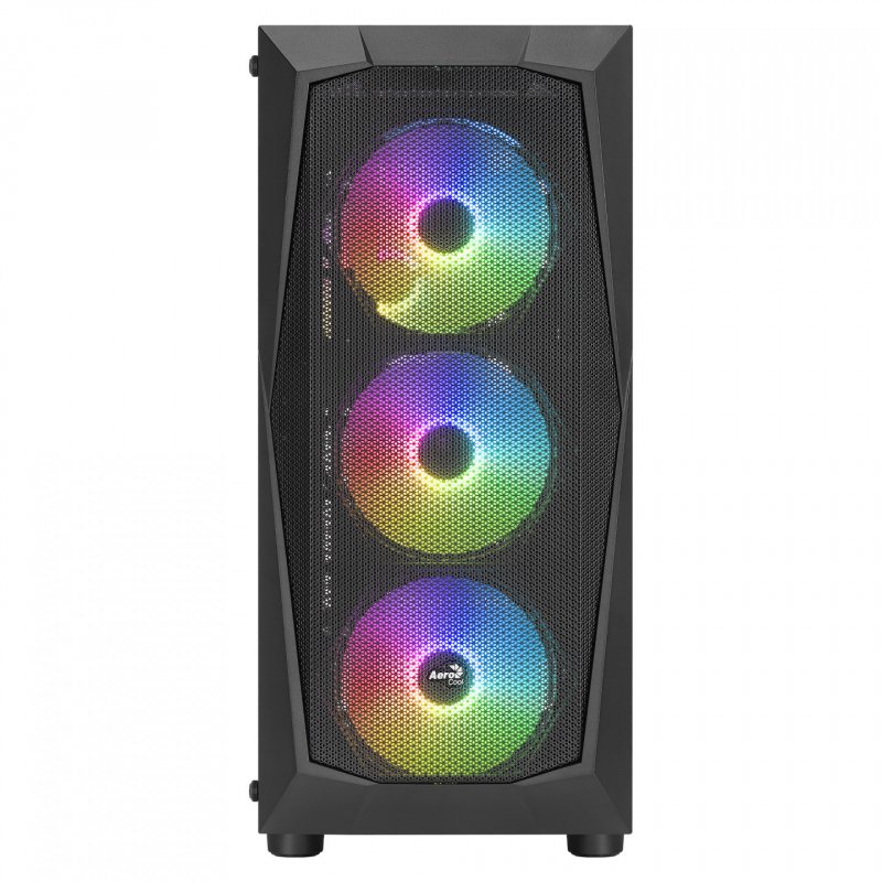Boitier Moyen Tour ATX AeroCool compatible Falcon A v2 RGB avec panneau vitré (Noir)