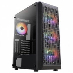 Boitier Moyen Tour ATX AeroCool compatible Beam v2 RGB avec panneaux vitrés (Noir)