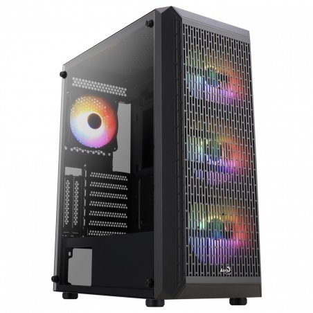 Boitier Moyen Tour ATX AeroCool compatible Beam v2 RGB avec panneaux vitrés (Noir)