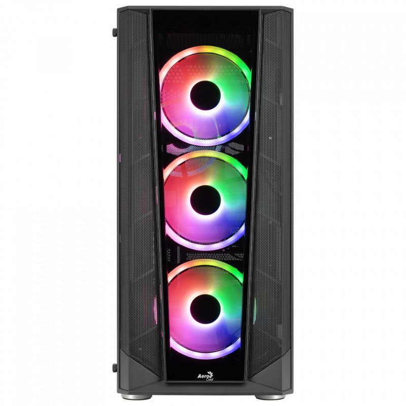 Boitier Moyen Tour ATX AeroCool compatible Prism v3 RGB avec panneaux vitrés (Noir)
