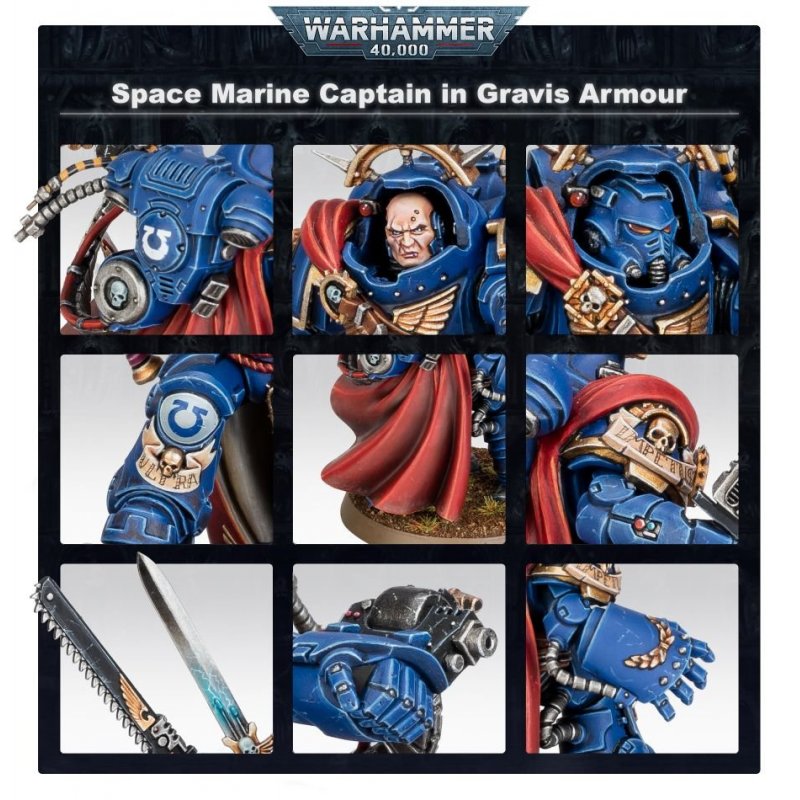 Warhammer 40k - Space Marine Primaris Captain in Gravis Armour
