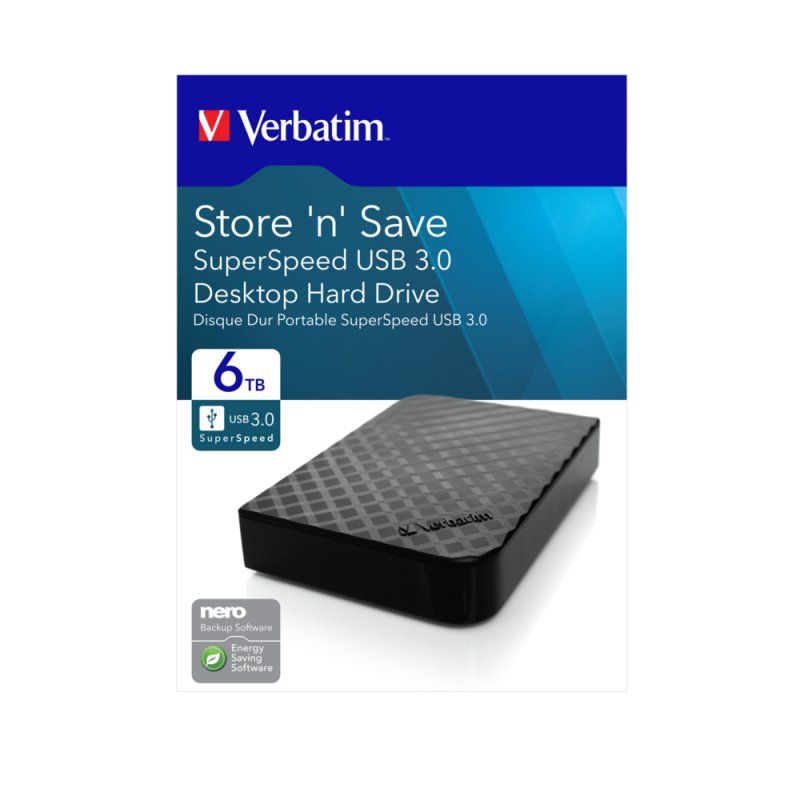 Verbatim Store 'n' Save disque dur externe 6 To Noir