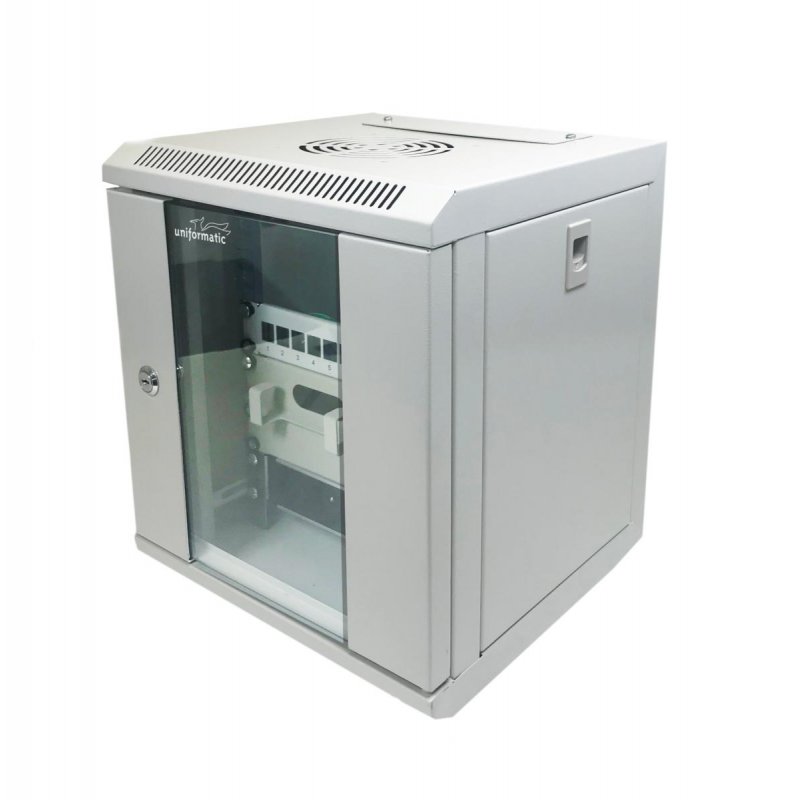 Uniformatic 27207 rack cabinet 7U Wall mounted rack Grey