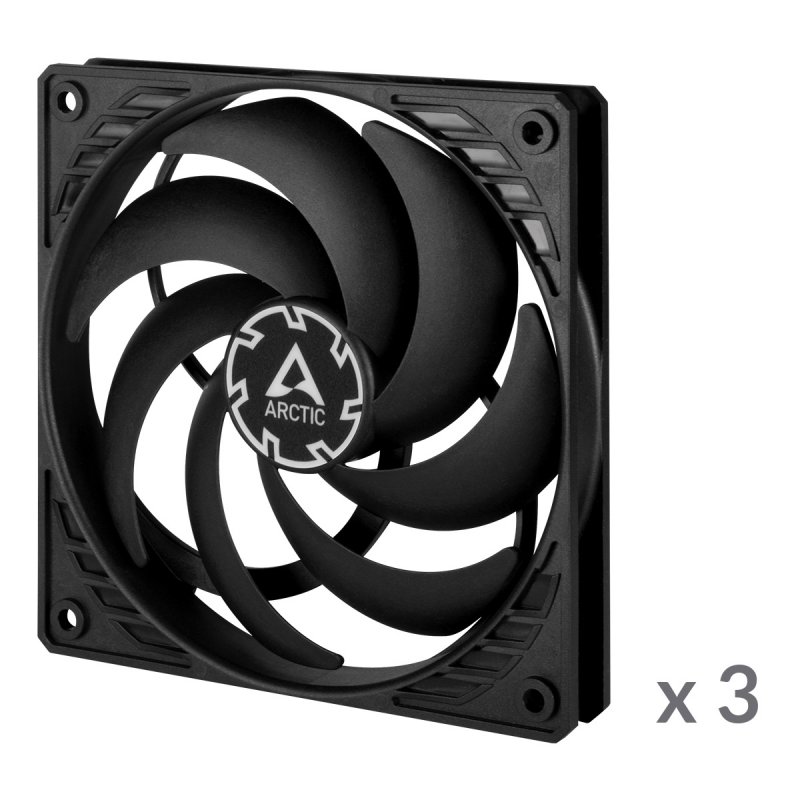 ARCTIC P12 Slim PWM PST Boitier PC Ventilateur 12 cm Noir 3 pièce(s)