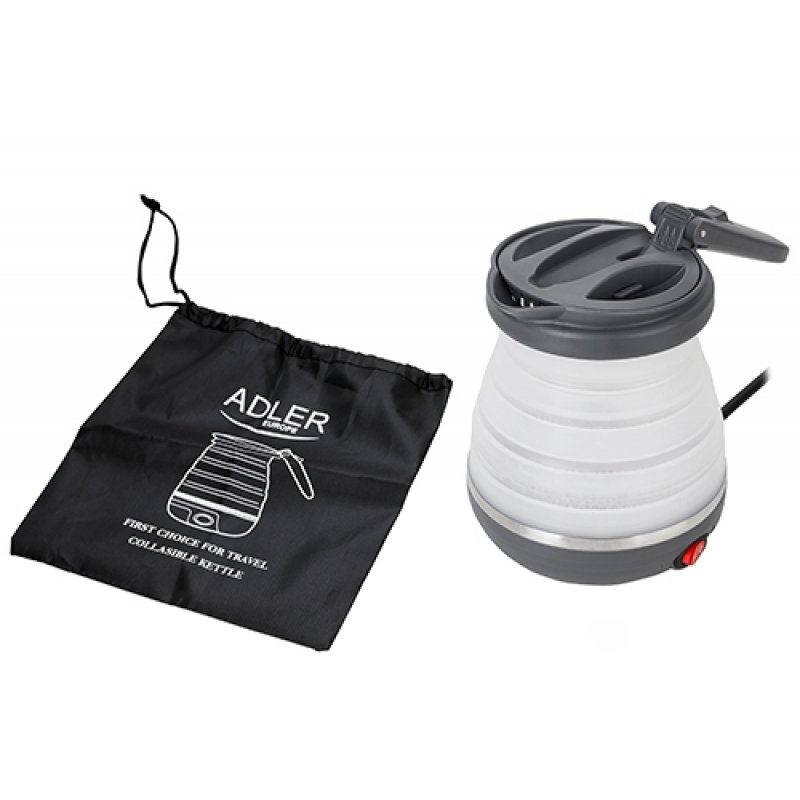 Bouilloire de voyage Adler AD 1279 - 0,6L (Blanc/Noir)