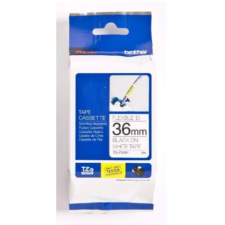 BROTHER TZEFX261 36mm Black on White FL