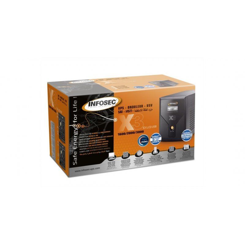 Infosec X3 EX 3000 uninterruptible power supply (UPS) Line-Interactive 3 kVA 1800 W 4 AC outlet(s)